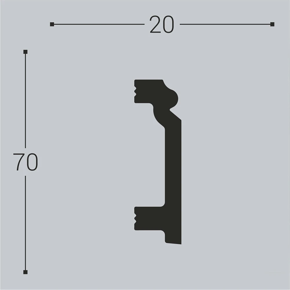 Плинтус Bello Deco (2000x70x20) XPS П7